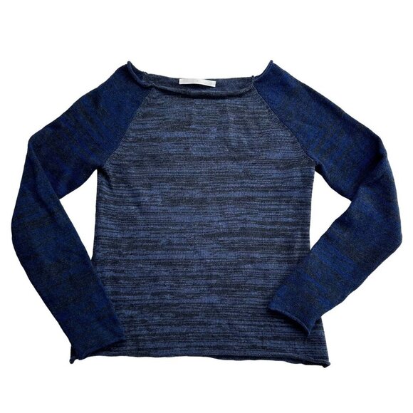 Thakoon Womens Merino Wool Raglan Boat Neck Pullover Sweater Size Large Blue - Picture 1 of 12